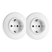 2-voudig stopcontact wit bakeliet inbouw rond