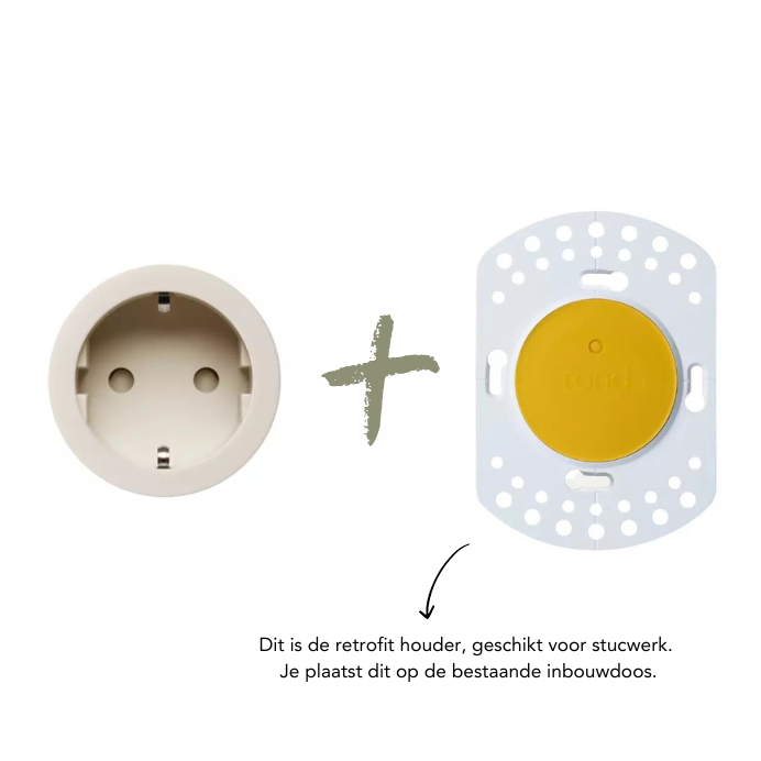ROND 2.0 stopcontact cr&egrave;me - randaarding - kunststof