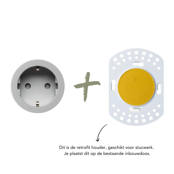 ROND 2.0 stopcontact grijs - randaarding - kunststof