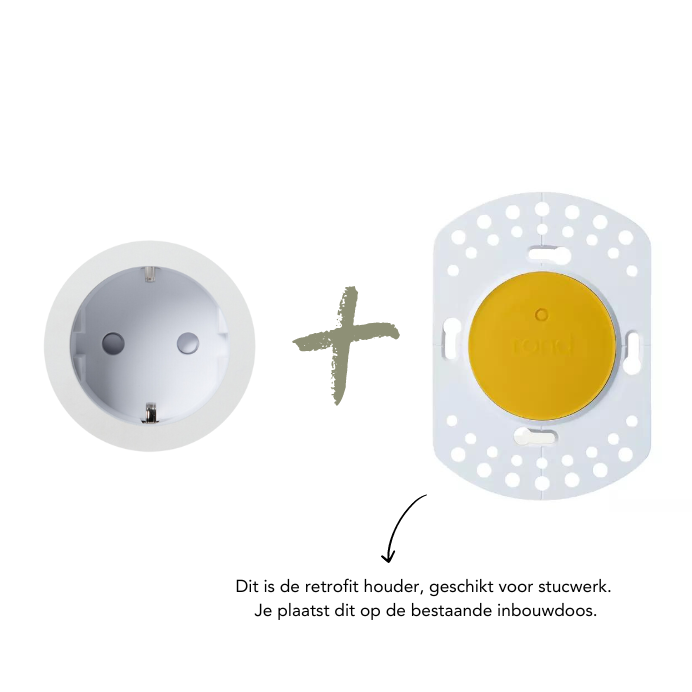 ROND 2.0 stopcontact wit - randaarding - kunststof