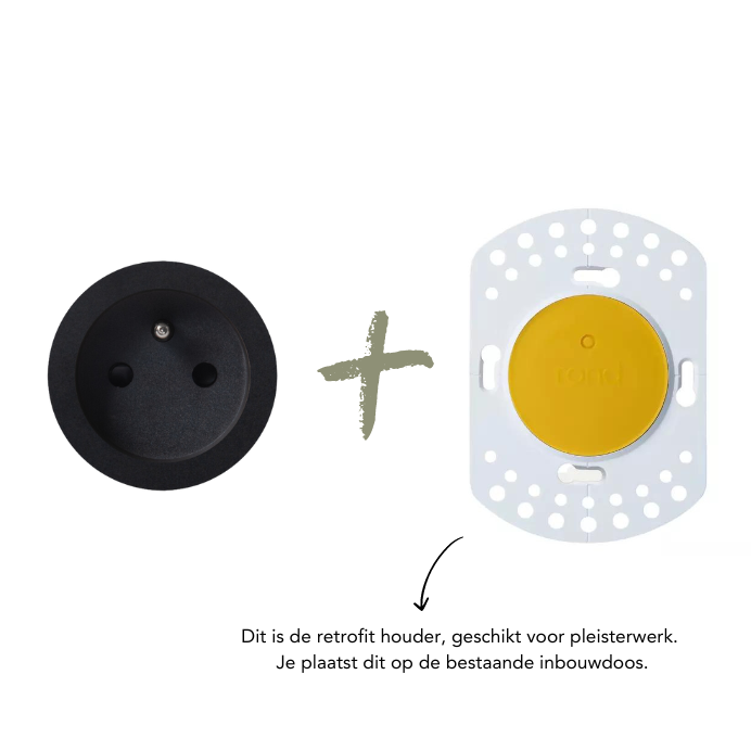 ROND 2.0 stopcontact inbouw type E socket penaarding penaarde Belgie Frankrijk afmetingen - rond io De Oude Schakelaar