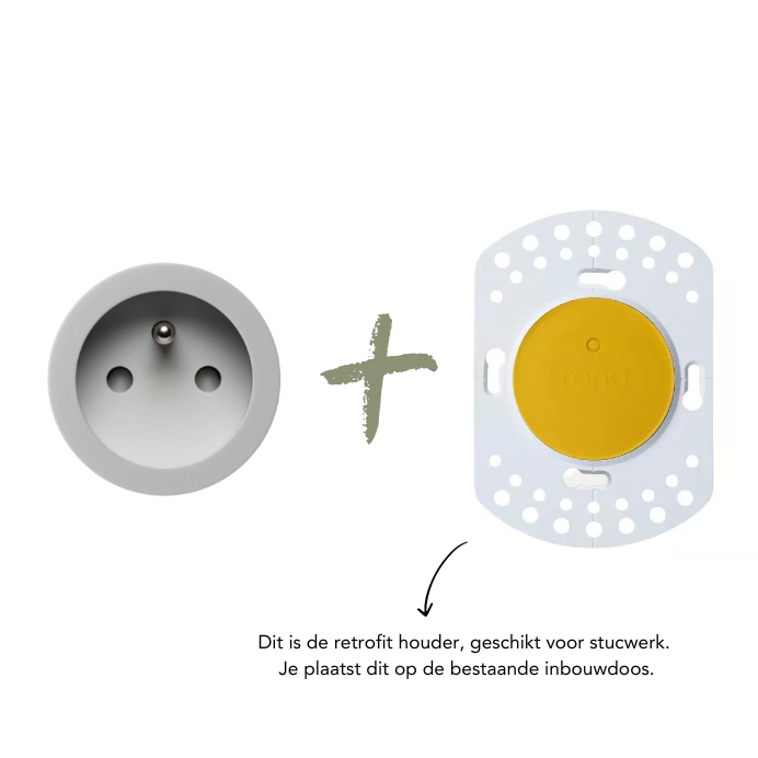 ROND 2.0 stopcontact grijs - penaarde