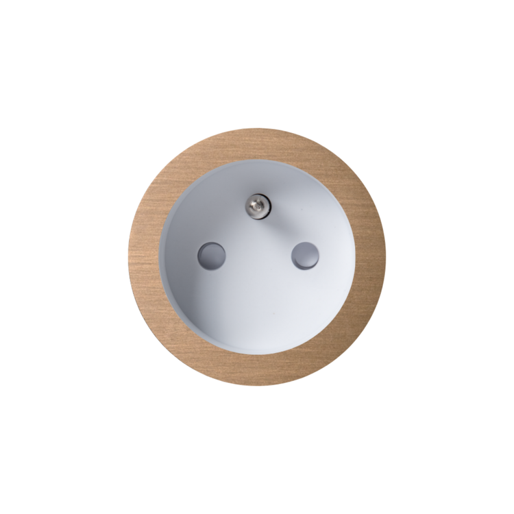 ROND 2.0 stopcontact wit - penaarde - licht brons