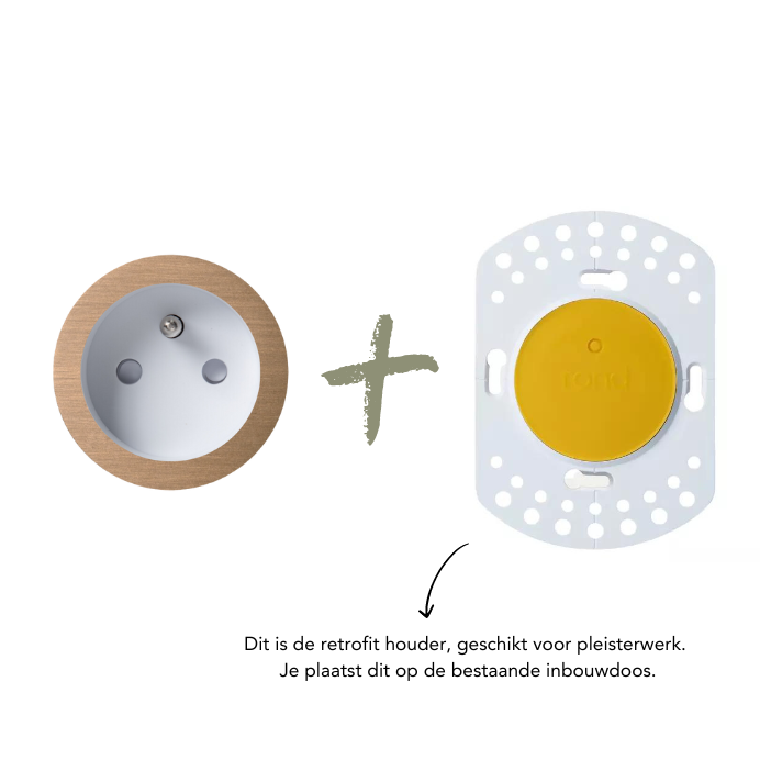ROND 2.0 stopcontact wit - penaarde - licht brons