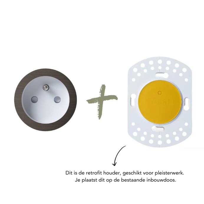 ROND 2.0 stopcontact wit - penaarde - donker brons