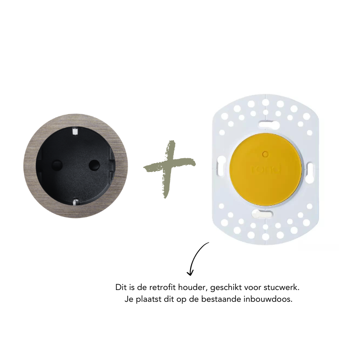 ROND 2.0 stopcontact zwart - randaarde - canon de fusil light