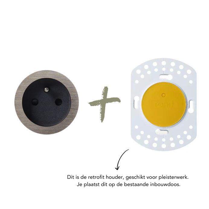 ROND 2.0 stopcontact zwart - penaarde - canon de fusil light