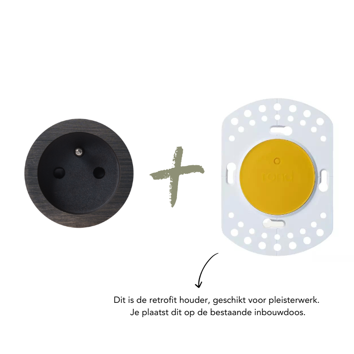 ROND 2.0 stopcontact zwart - penaarde - canon de fusil dark