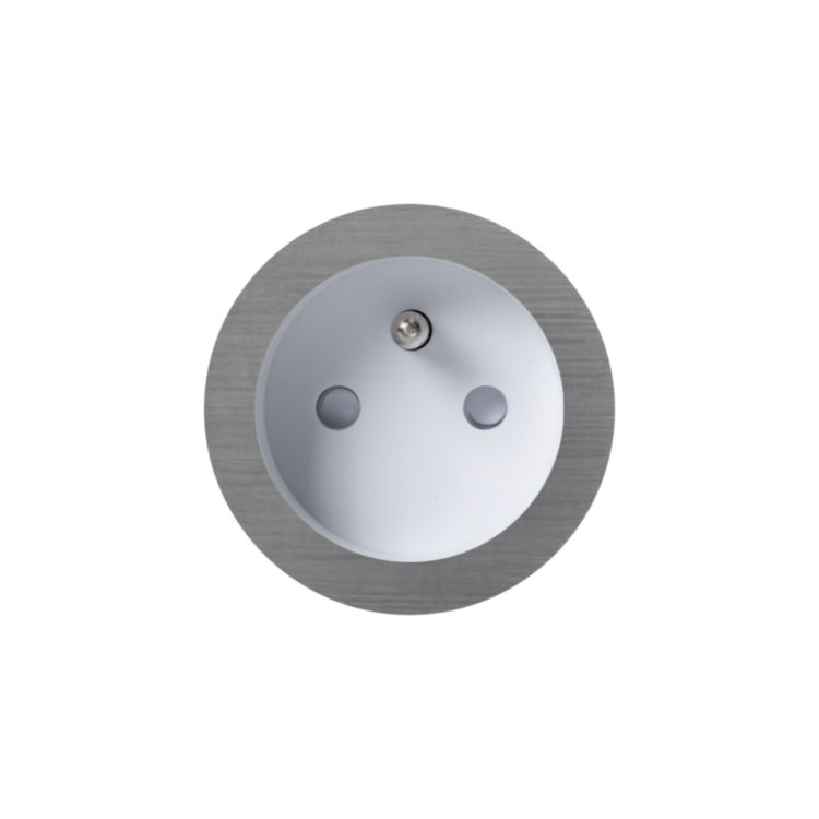 ROND 2.0 stopcontact wit - penaarde - geborsteld grijs