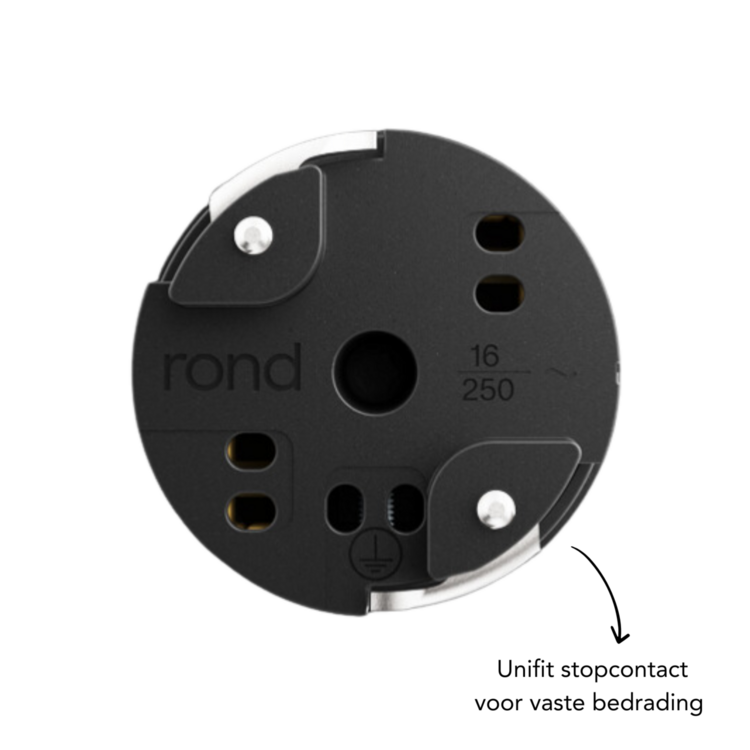 De Oude Schakelaar - Rond unifit stopcontact zwart penaarde