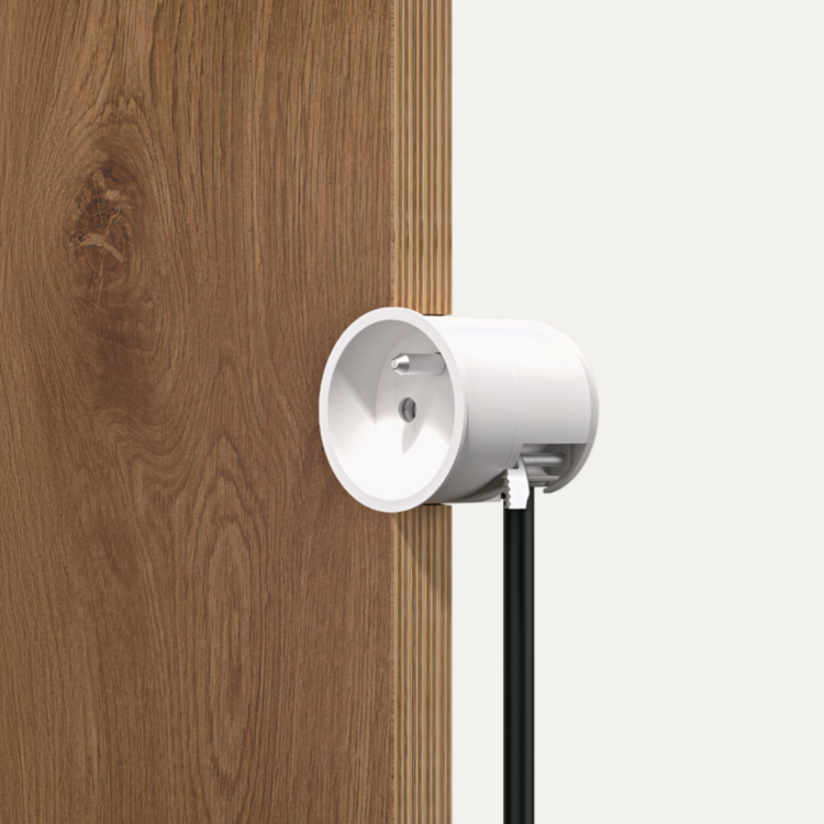 De Oude Schakelaar - Rond unifit stopcontact cr&egrave;me penaarde