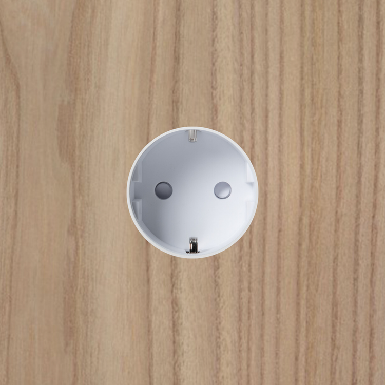 ROND 3.0 stopcontact wit in hout