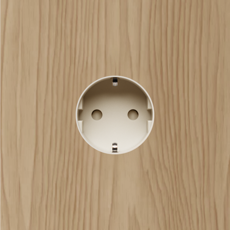 ROND 3.0 stopcontact cr&egrave;me in hout