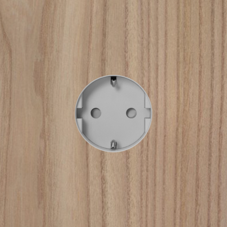 ROND 3.0 stopcontact grijs in hout