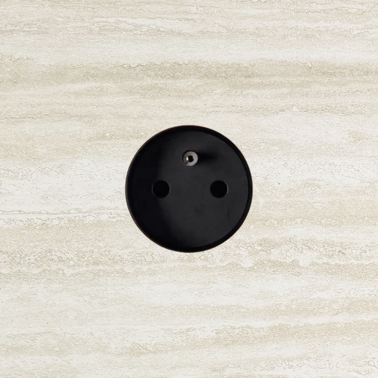 ROND 3.0 stopcontact zwart in steen