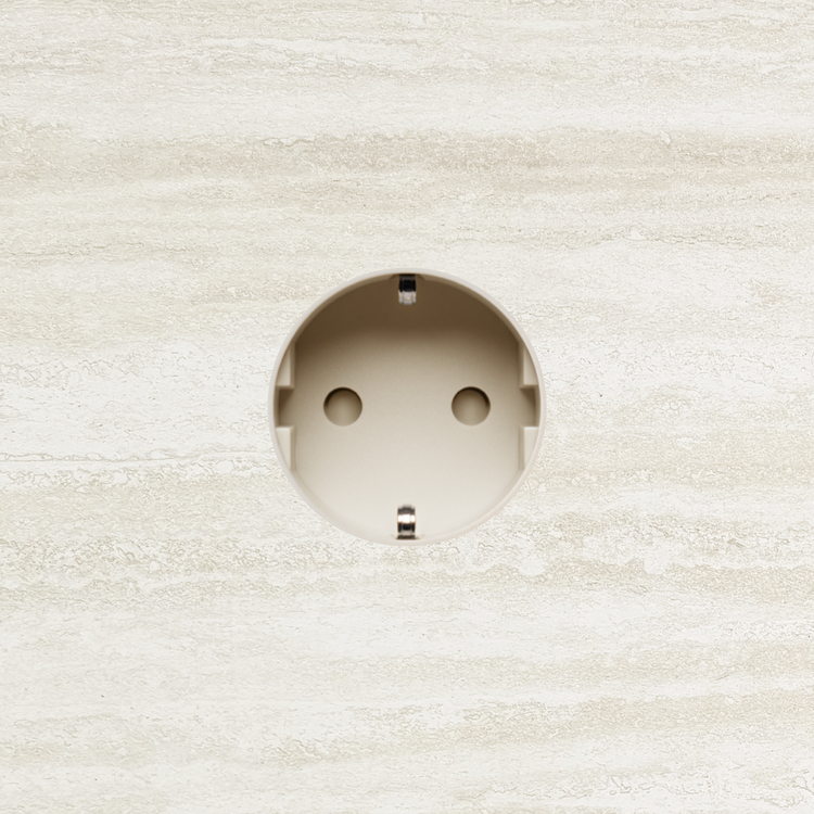 ROND 3.0 stopcontact cr&egrave;me randaarde in steen