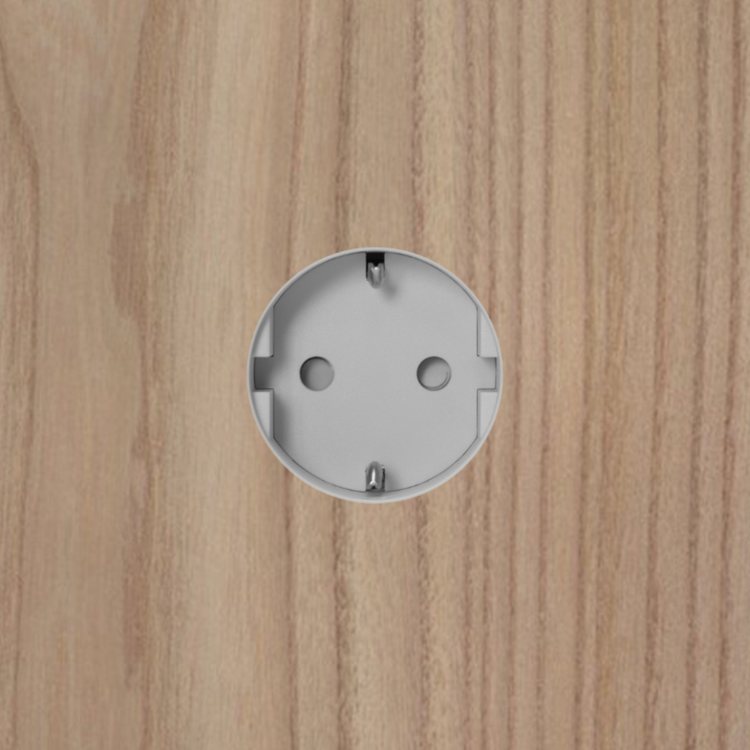 ROND 3.0 stopcontact grijs randaarde in hout