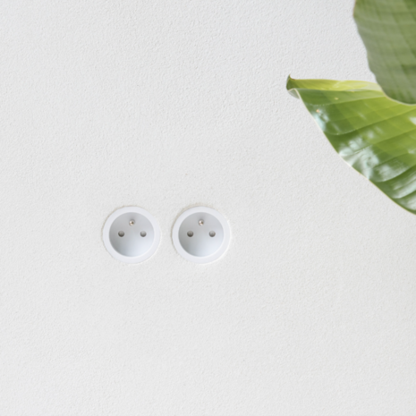 ROND 2.0 stopcontact inbouw type E socket penaarding penaarde Belgie Frankrijk afmetingen - rond io De Oude Schakelaar
