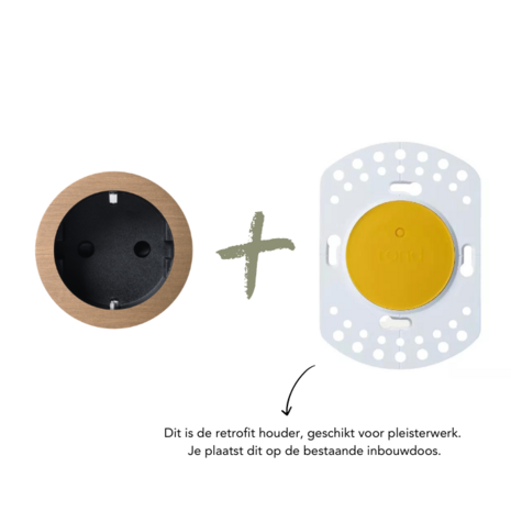 ROND 2.0 stopcontact zwart - randaarde - licht brons 