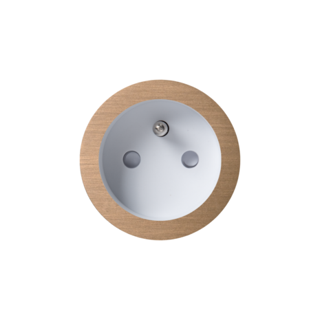 ROND 2.0 stopcontact wit - penaarde - licht brons