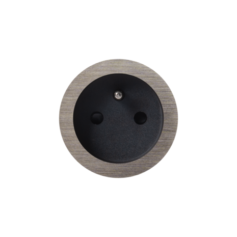 ROND 2.0 stopcontact zwart - penaarde - canon de fusil light