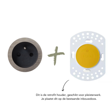 ROND 2.0 stopcontact zwart - penaarde - canon de fusil light