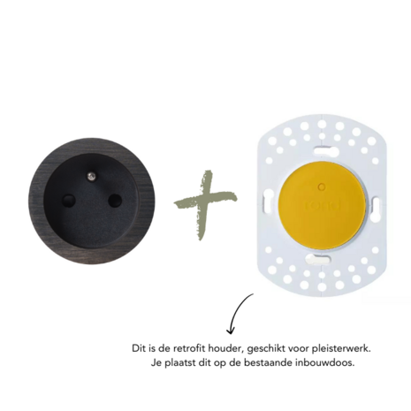 ROND 2.0 stopcontact zwart - penaarde - canon de fusil dark