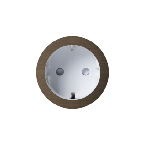 ROND 2.0 stopcontact wit - randaarde - geborsteld brons - aluminium