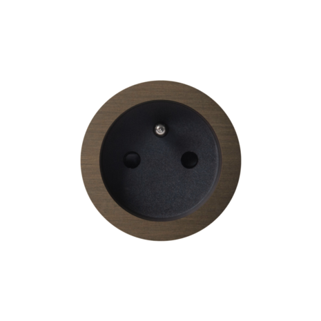 ROND 2.0 stopcontact zwart - penaarde - geborsteld brons - aluminium