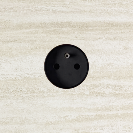 ROND 3.0 stopcontact zwart penaarde in steen