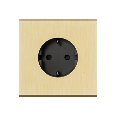 MODELEC stopcontact geborsteld messing - Randaarde - Nederland