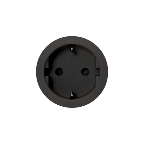 De Oude Schakelaar - ROND by Prado unifit stopcontact zwart 52 mm | Randaarde