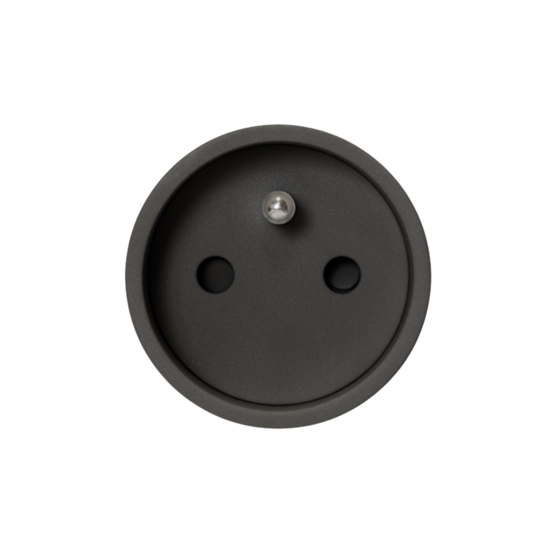 De Oude Schakelaar - Rond unifit stopcontact zwart penaarde