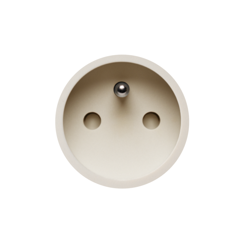 De Oude Schakelaar - Rond unifit stopcontact cr&egrave;me penaarde