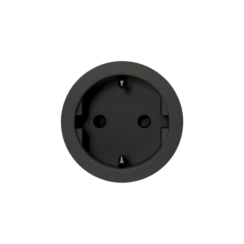 De Oude Schakelaar - ROND by Prado unifit stopcontact zwart 52 mm | Randaarde