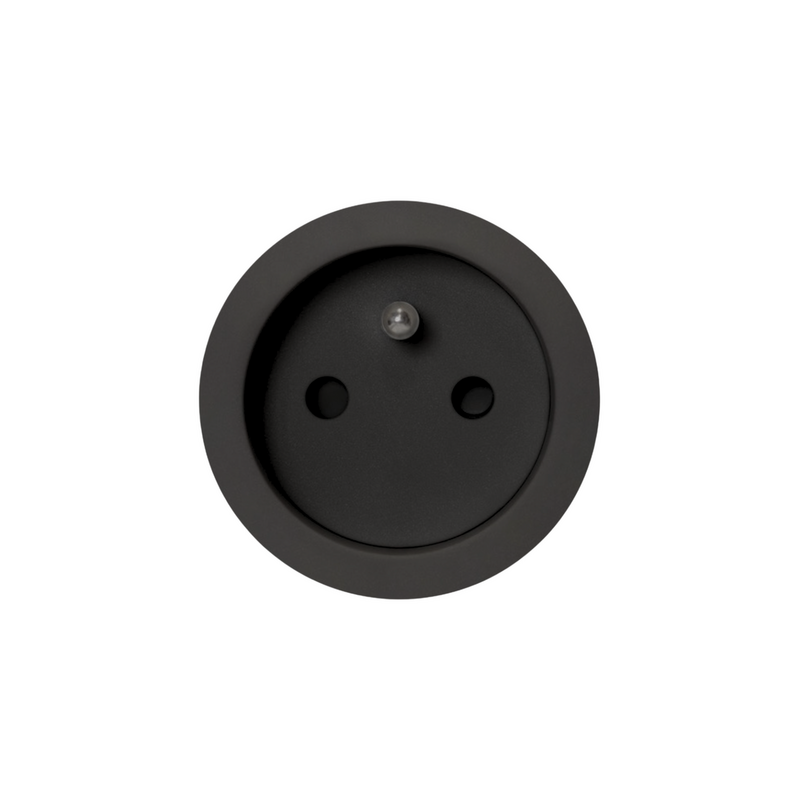 De Oude Schakelaar - ROND by Prado unifit stopcontact zwart 52 mm | Penaarde