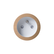 ROND 2.0 stopcontact wit - penaarde - licht brons