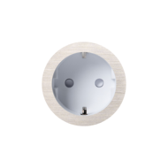 ROND 2.0 stopcontact wit - randaarde - geborsteld nikkel