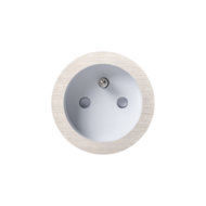 ROND 2.0 stopcontact wit - penaarde - geborsteld nikkel
