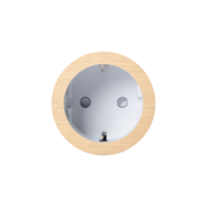 ROND 2.0 stopcontact wit - randaarde - geborsteld messing