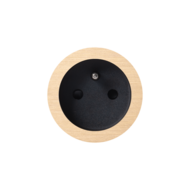 ROND 2.0 stopcontact zwart - penaarde - geborsteld messing