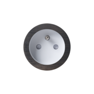 ROND 2.0 stopcontact wit - penaarde - canon de fusil dark