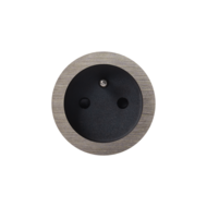 ROND 2.0 stopcontact zwart - penaarde - canon de fusil light
