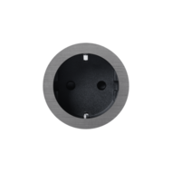 ROND 2.0 stopcontact zwart - randaarding - geborsteld grijs - aluminium