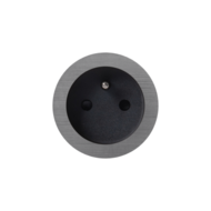 ROND 2.0 stopcontact zwart - penaarde - geborsteld grijs - aluminium
