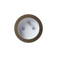ROND 2.0 stopcontact wit - penaarde - geborsteld brons - aluminium