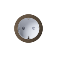 ROND 2.0 stopcontact wit - randaarde - geborsteld brons - aluminium