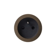 ROND 2.0 stopcontact zwart - penaarde - geborsteld brons - aluminium