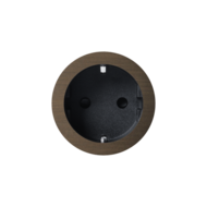 ROND 2.0 stopcontact zwart - randaarding - geborsteld brons - aluminium