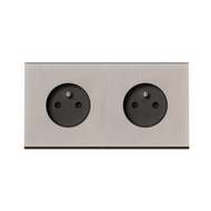 MODELEC dubbel stopcontact geborsteld staal - Penaarde - Belgi&euml;